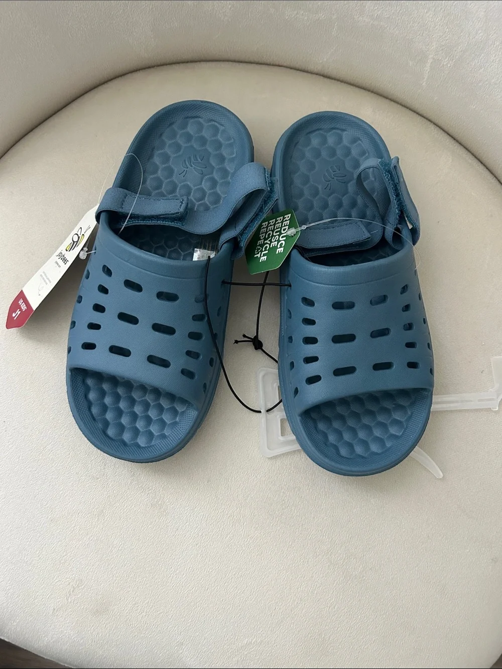 Youth Breathable Blue Foam Sandals with Adjustable Back Strap